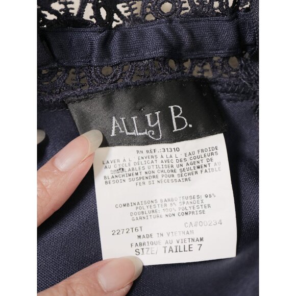 ALLY B Navy Blue Ruffle Shoulder Jumpsuit - Picture 4 of 6